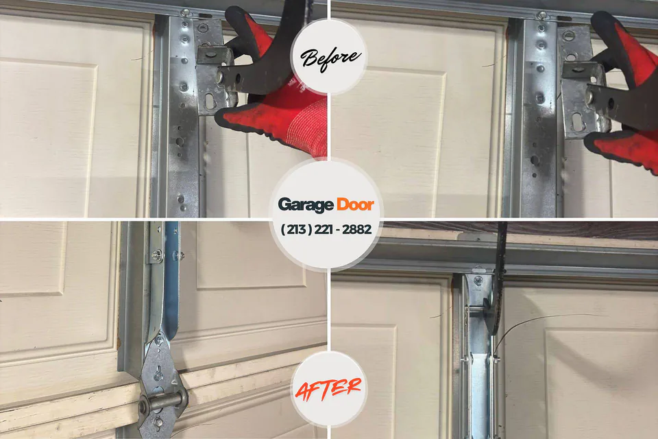 Before and after: garage door repair Chandler, IN